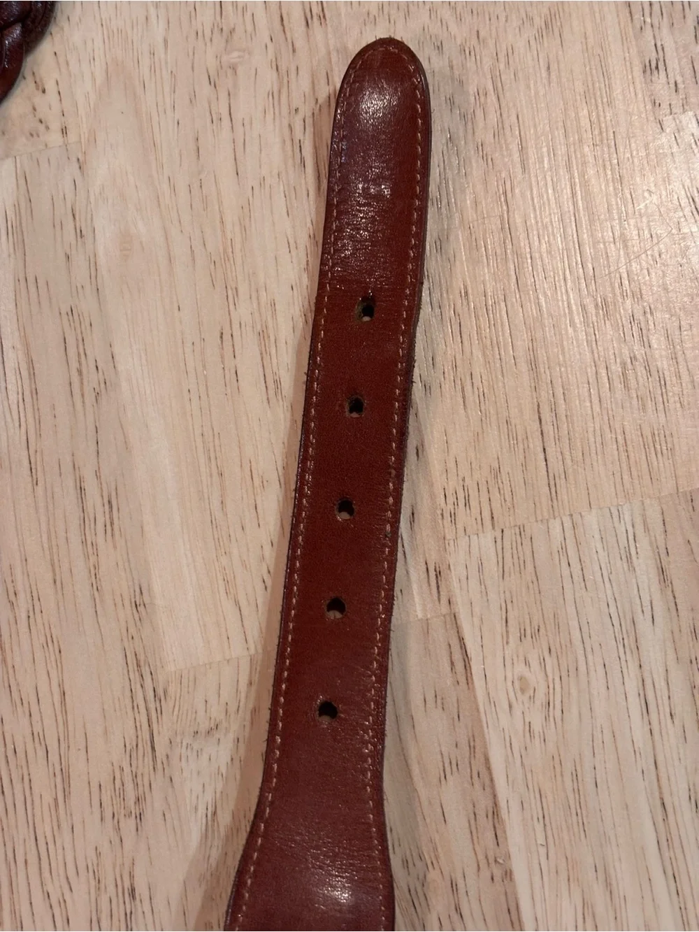 Vintage Coach 3850 British Tan Braided Leather Belt Size 32/80 Brass Buckle